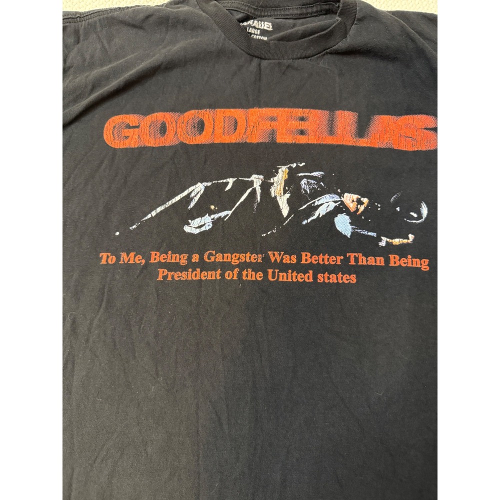 Parallel Goodfellas Movie Quote Graphic T-Shirt Black Mens Large Made in USA